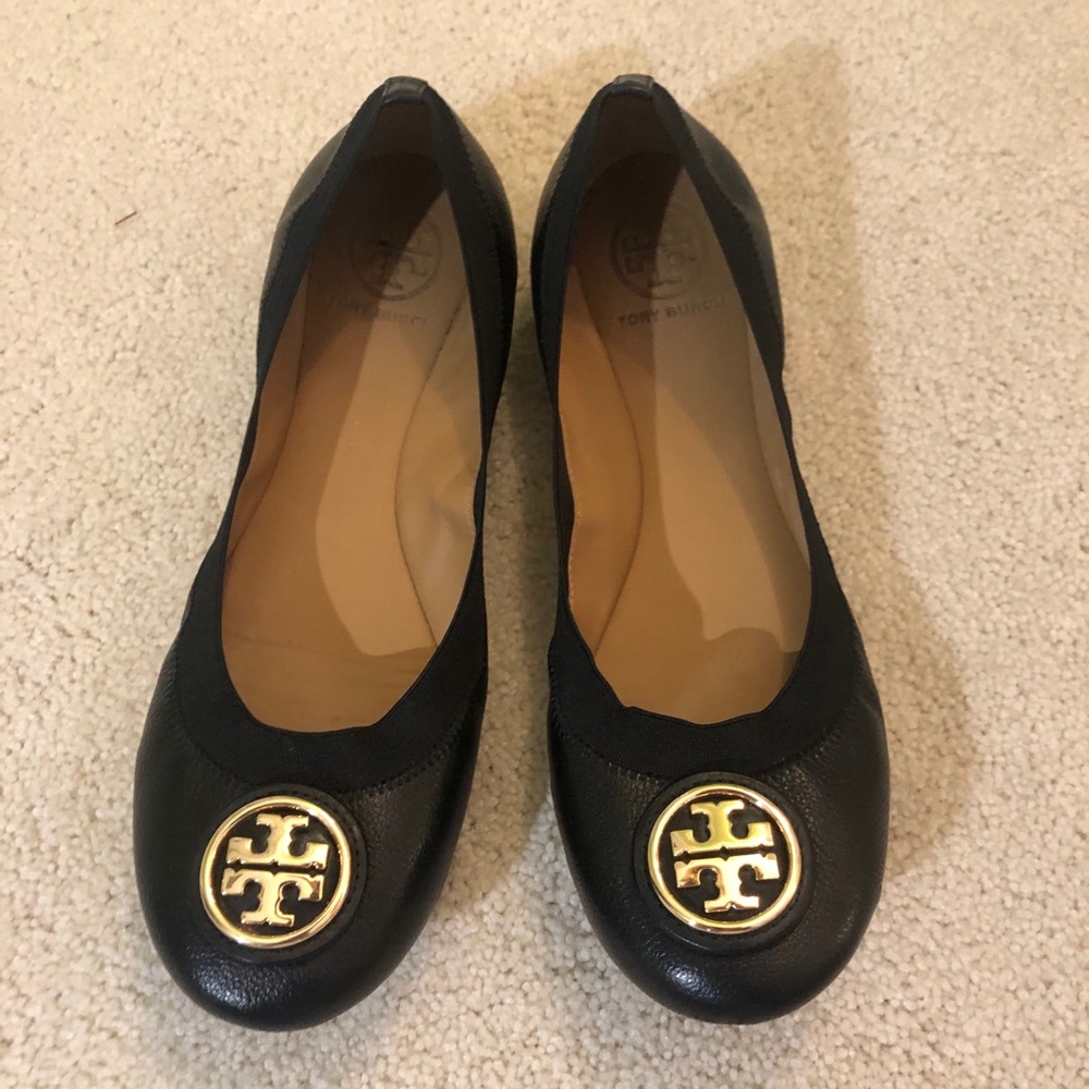 Tory Burch Black Leather Flats - Size 8
